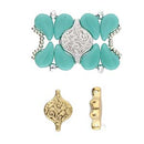 Liotrivi Paisley Bead Connector, 24k Gold Plate, 10 pcs, fin1231