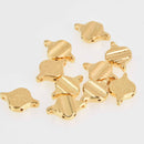 Liotrivi Paisley Bead Connector, 24k Gold Plate, 10 pcs, fin1231