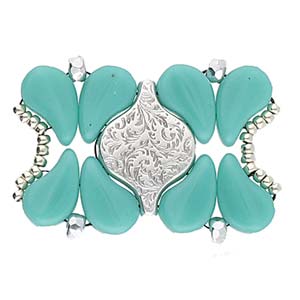 Liotrivi Paisley Bead Connector, 24k Gold Plate, 10 pcs, fin1231