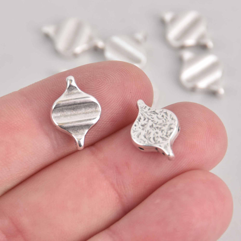 Liotrivi Paisley Bead Connector, Silver Plate, 10 pcs, fin1232