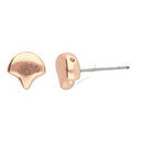 Alopronia Ginko Earring Blanks, Rose Gold Plate, x8 pcs, fin1233