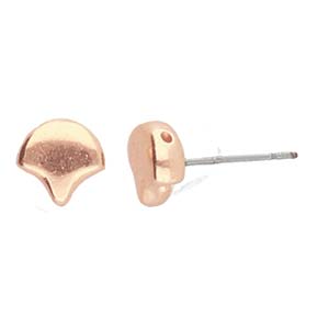 Alopronia Ginko Earring Blanks, Rose Gold Plate, x8 pcs, fin1233
