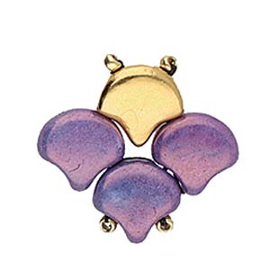 Alopronia Ginko Earring Blanks, Rose Gold Plate, x8 pcs, fin1233