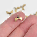 Koutalas Chevron Bead Ending, Antique Brass Plate, x10 pcs, fin1234