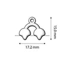 Kastro II Ginko Bead Ending, Antique Silver Plate, 8 pcs, fin1235