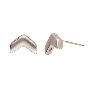 Ganema Chevron Earring Blanks, Silver Plate, x8 pcs, fin1237