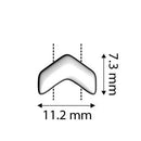 Ganema Chevron Earring Blanks, Silver Plate, x8 pcs, fin1237