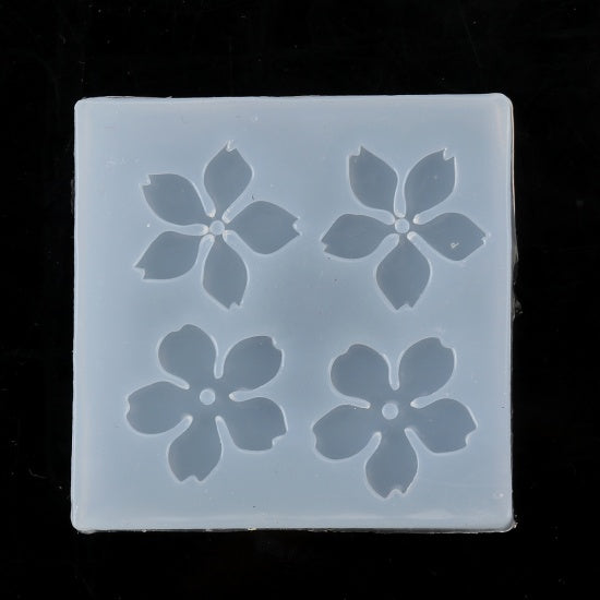 Sakura Flower Resin Mold, Silicone Mold for cabochons, kawaii, reusable mold makes 2 shapes, tol1406