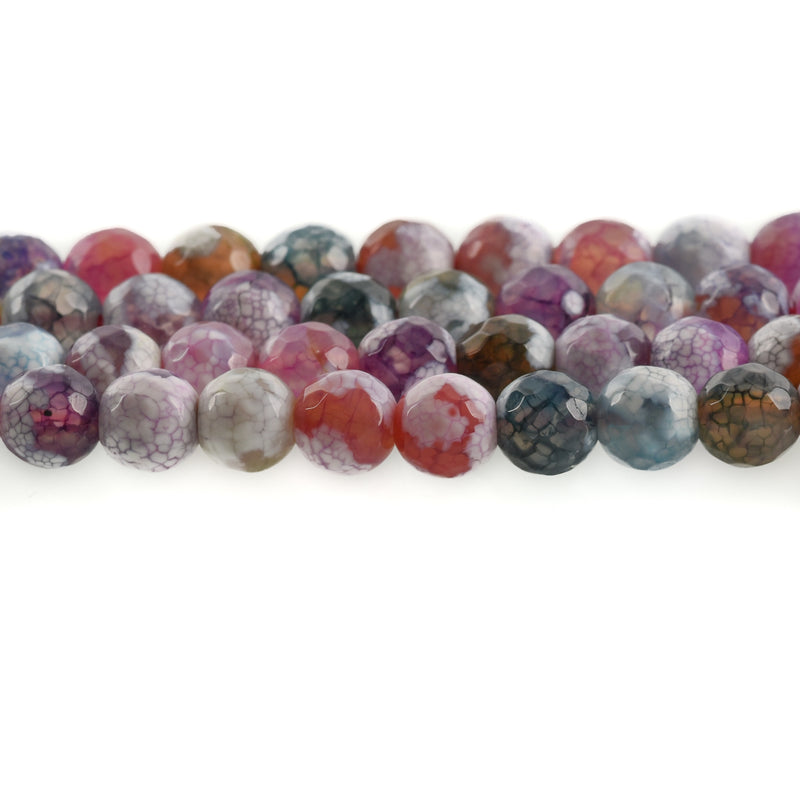 6mm Round PINK and PURPLE AGATE Beads Faceted full strand gag0008