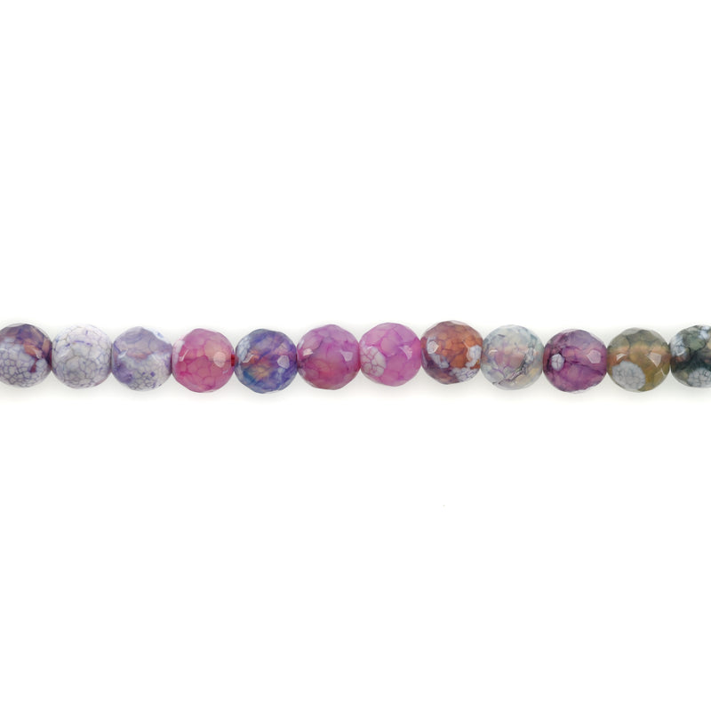 6mm Round PINK and PURPLE AGATE Beads Faceted full strand gag0008
