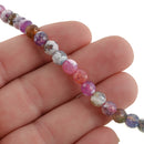 6mm Round PINK and PURPLE AGATE Beads Faceted full strand gag0008