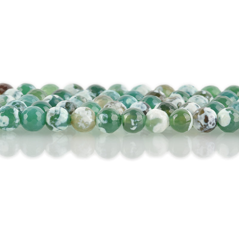 8mm Round FACETED Green EMERALD CITY Agate Beads, full strand  Natural Gemstones  gag0019