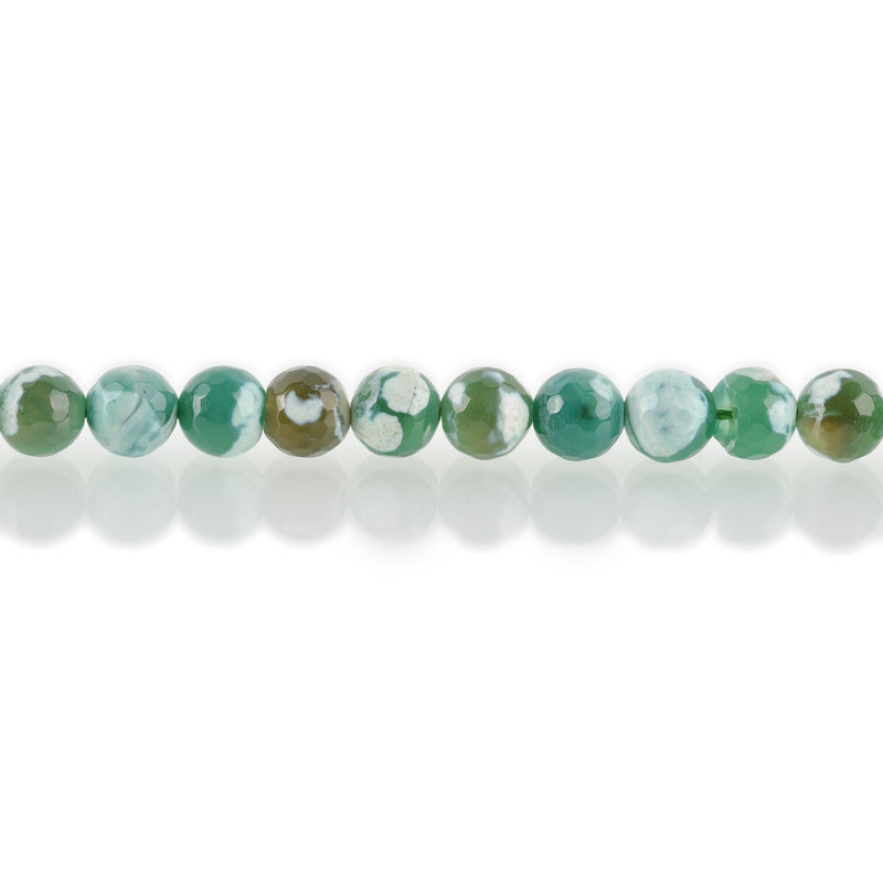 8mm Round FACETED Green EMERALD CITY Agate Beads, full strand  Natural Gemstones  gag0019