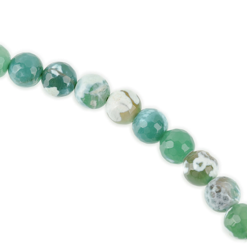 8mm Round FACETED Green EMERALD CITY Agate Beads, full strand  Natural Gemstones  gag0019