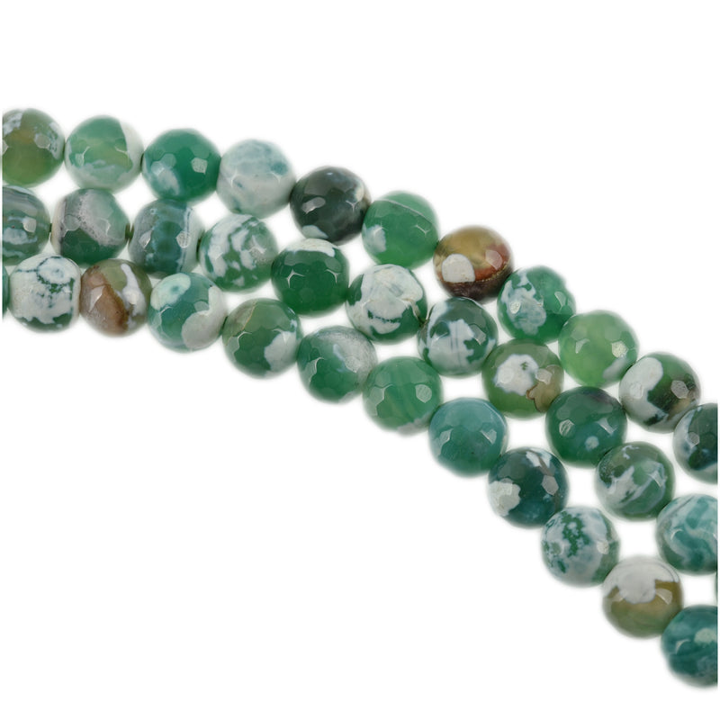 8mm Round FACETED Green EMERALD CITY Agate Beads, full strand  Natural Gemstones  gag0019