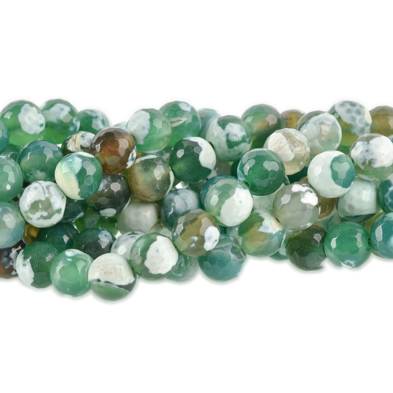 8mm Round FACETED Green EMERALD CITY Agate Beads, full strand  Natural Gemstones  gag0019