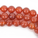 10mm CARNELIAN RED Agate Beads, faceted gemstone full strand, about 39 beads, gag0053b