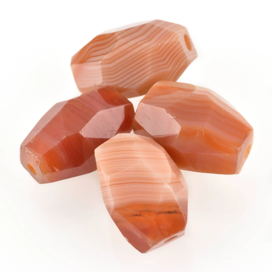 2 Large MADAGASCAR RED AGATE Beads, polished nuggets . Natural Gemstones gag0054