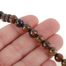 1 Strand 15.5" Round Dyed FACETED Chocolate Brown AGATE Beads 8mm  Natural Gemstones gag0066
