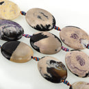 Half Strand Large Polished Dyed AGATE Oval Beads . 35x25mm gag0068