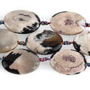 Half Strand Large Polished Dyed AGATE Oval Beads . 35x25mm gag0068