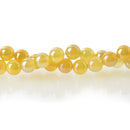 8mm Yellow Agate Beads, Half Strand Polished Round Rainbow Metallic LEMON YELLOW AGATE Beads gag0070
