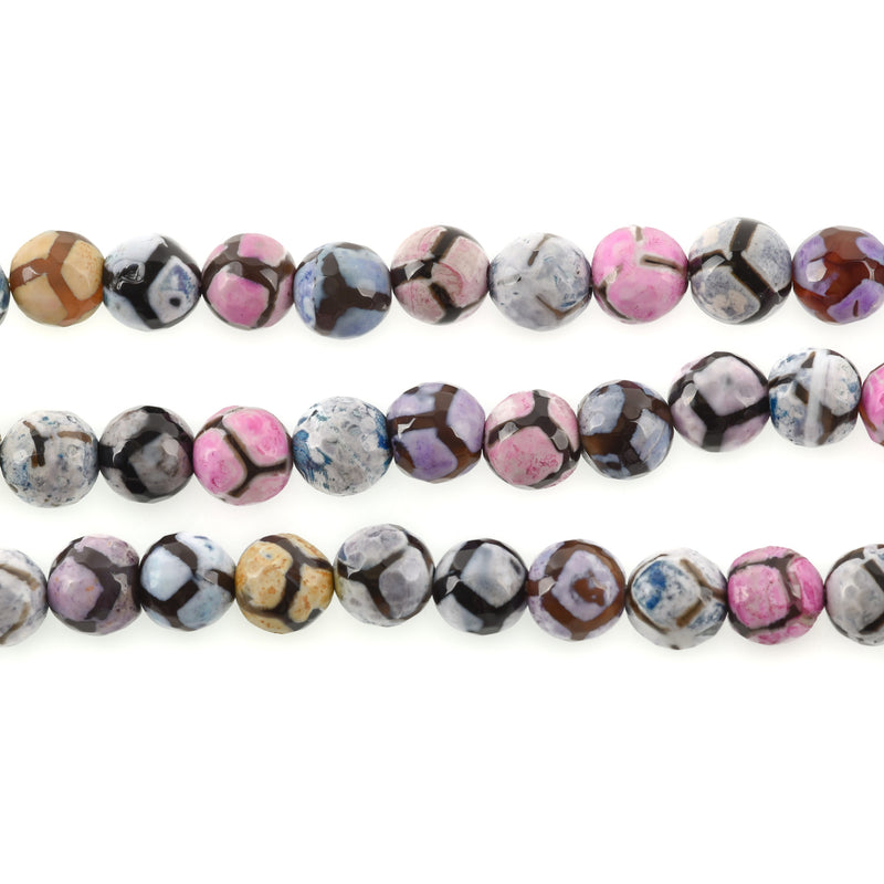 1 Strand 15.5" Round Dyed FACETED PASTEL Colors Agate Beads 8mm  Natural Gemstones gag0112