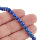 1 Strand 15.5" Round Dyed FACETED Blue and Purple AGATE Beads 6mm  Natural Gemstones gag0113