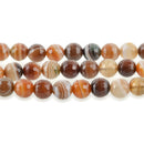 1 Strand Natural MUSHROOM BROWN AGATE Round Faceted Gemstone Beads  8mm, gag0123