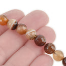 1 Strand Natural MUSHROOM BROWN AGATE Round Faceted Gemstone Beads  8mm, gag0123