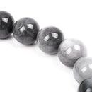 10mm HAWKS EYE AGATE Round Gemstone Beads, grey and white, natural gemstone, gag0193