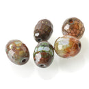 3 Large Faceted GRAY and GREEN AGATE Polished Drum Barrel Beads . 18x13mm . genuine gemstones gag0148