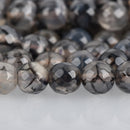 8mm Round WHITE CHOCOLATE AGATE Beads, faceted, full strand, about 48 beads, Natural Gemstones gag0154