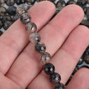 8mm Round WHITE CHOCOLATE AGATE Beads, faceted, full strand, about 48 beads, Natural Gemstones gag0154