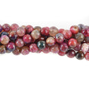 8mm Round AGATE Gemstone Beads, BLUEBERRY PINK, full strand, gag0163