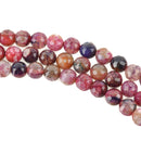 8mm Round AGATE Gemstone Beads, BLUEBERRY PINK, full strand, gag0163