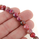 8mm Round AGATE Gemstone Beads, BLUEBERRY PINK, full strand, gag0163