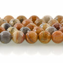 10mm CRAZY LACE AGATE Round Beads, golden yellow faceted gemstones, full strand, gag0210
