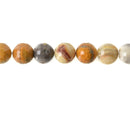 10mm CRAZY LACE AGATE Round Beads, golden yellow faceted gemstones, full strand, gag0210