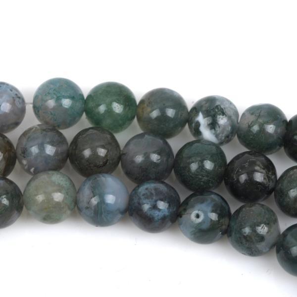10mm MOSS AGATE Round Beads, Green Gemstone Beads, full strand, about 38 beads Gag0381