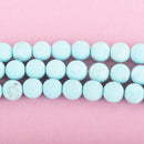 8mm BABY BLUE Frosted Matte JADE Round Beads, Natural Gemstone Beads, light turquoise blue, full strand, about 48 beads, gag0350