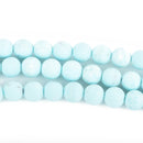 8mm BABY BLUE Frosted Matte JADE Round Beads, Natural Gemstone Beads, light turquoise blue, full strand, about 48 beads, gag0350