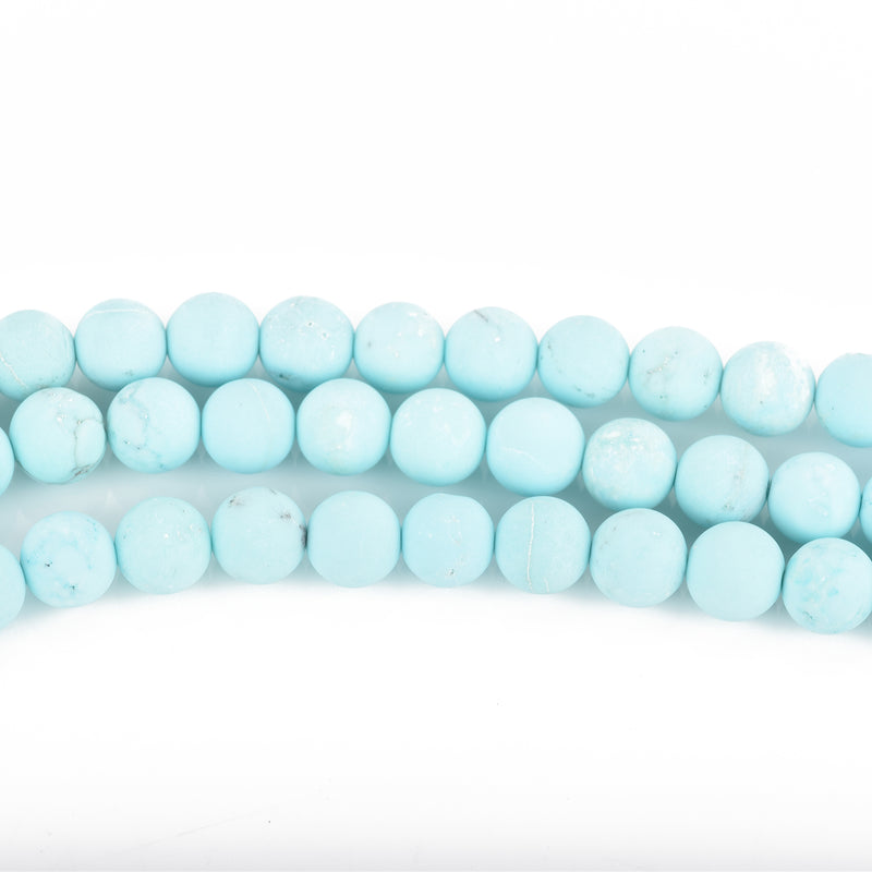 8mm BABY BLUE Frosted Matte JADE Round Beads, Natural Gemstone Beads, light turquoise blue, full strand, about 48 beads, gag0350