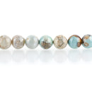 10mm Agate Beads, Round ROBIN'S EGG BLUE Green Gemstone Beads, Smooth Round Beads, blue green, tan, full strand, 37 beads, gag0354