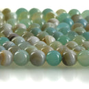 12mm Round BLUE GREEN  AGATE Beads, smooth, full strand, 32 beads, gag0355