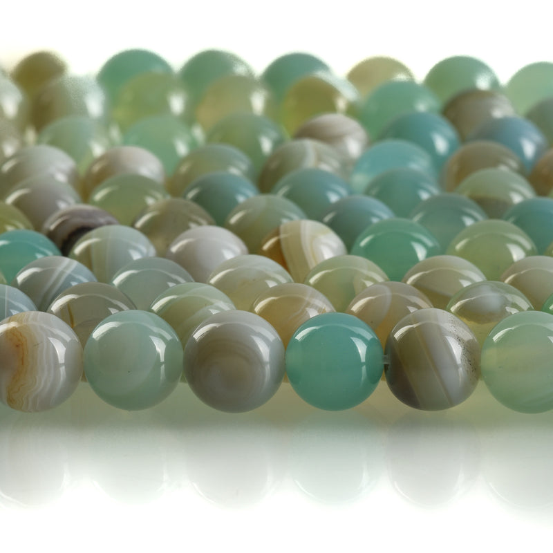 12mm Round BLUE GREEN  AGATE Beads, smooth, full strand, 32 beads, gag0355