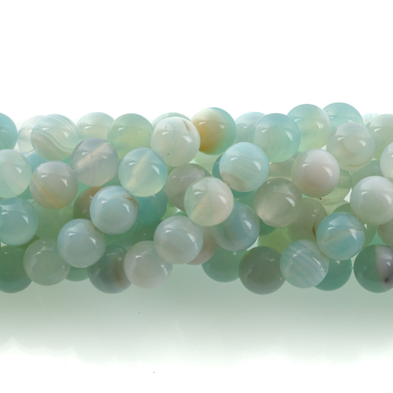 10mm Round BLUE GREEN  AGATE Beads, smooth, full strand, 38 beads, gag0356