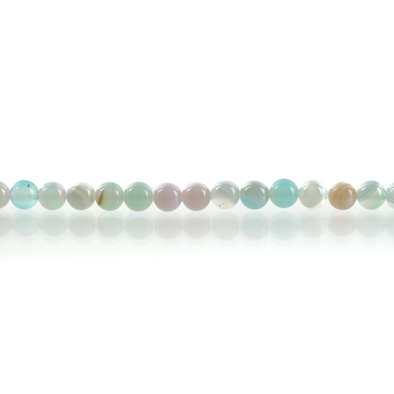 6mm Round BLUE GREEN AGATE Beads, smooth, full strand, 63 beads, gag0357
