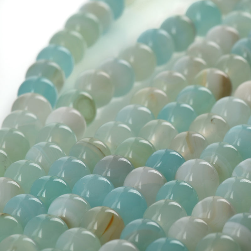 6mm Round BLUE GREEN AGATE Beads, smooth, full strand, 63 beads, gag0357