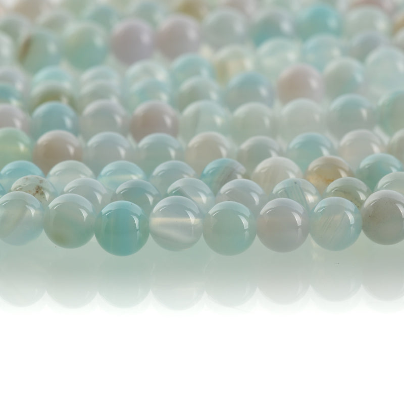 6mm Round BLUE GREEN AGATE Beads, smooth, full strand, 63 beads, gag0357